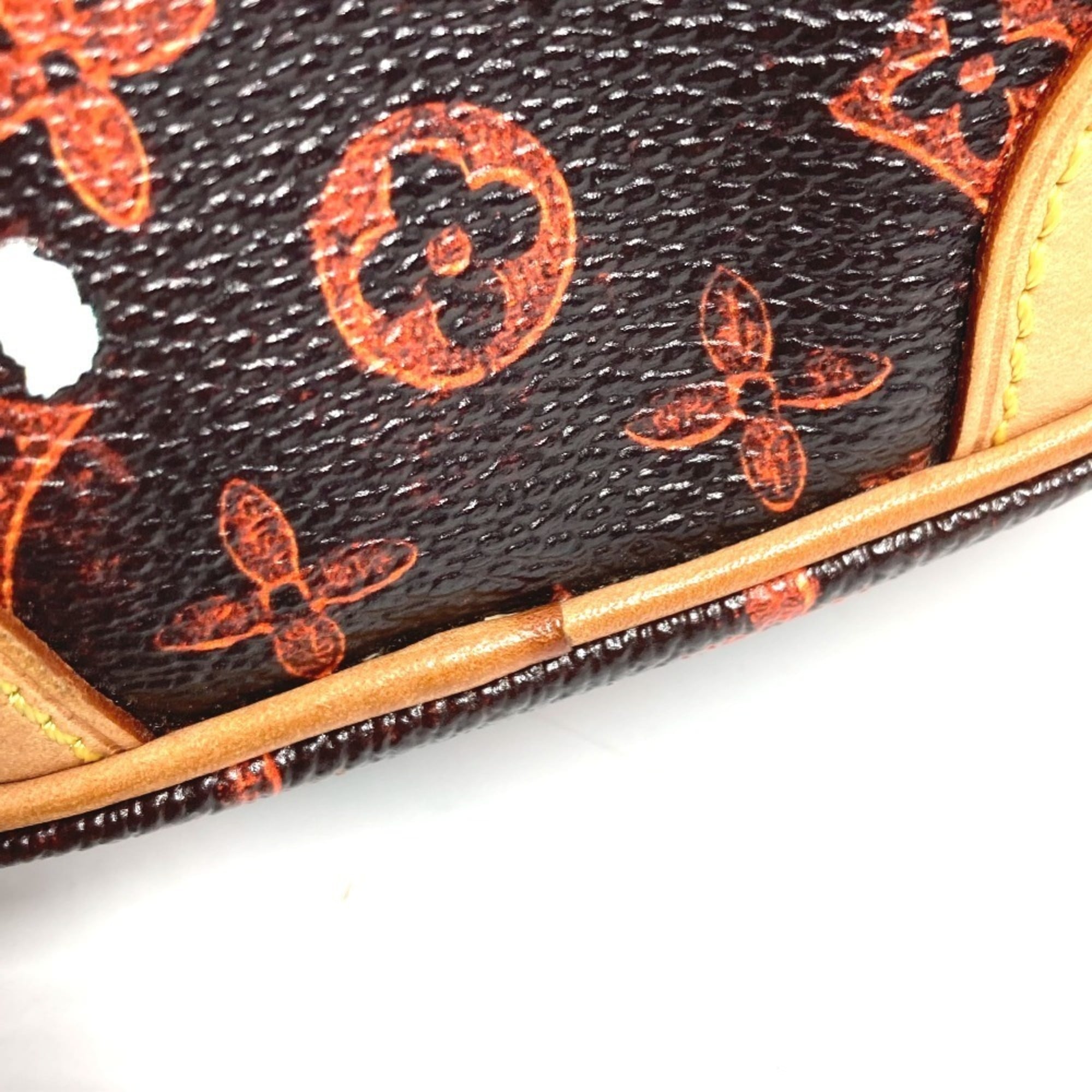 Louis Vuitton Brown Orange Monogram Pochette Shoulder Bag