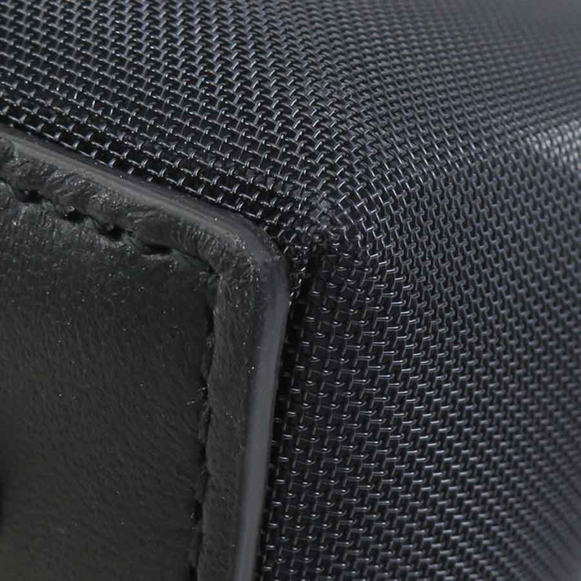 Balenciaga Black Leather Mesh Handbag Tote