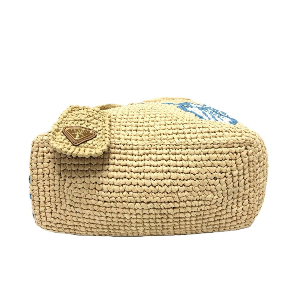 Prada Beige Raffia Handbag