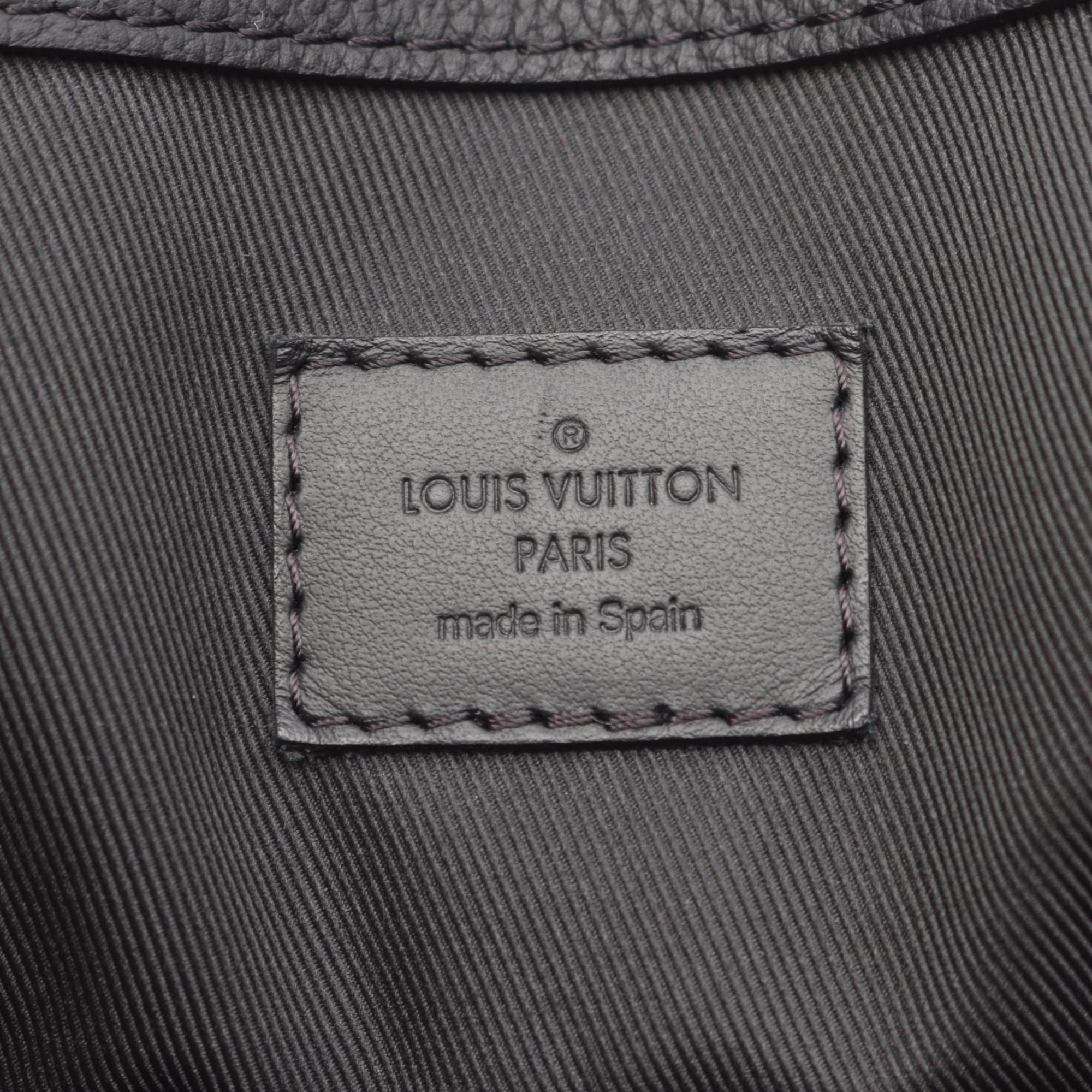 Louis Vuitton Black Leather Tote Bag