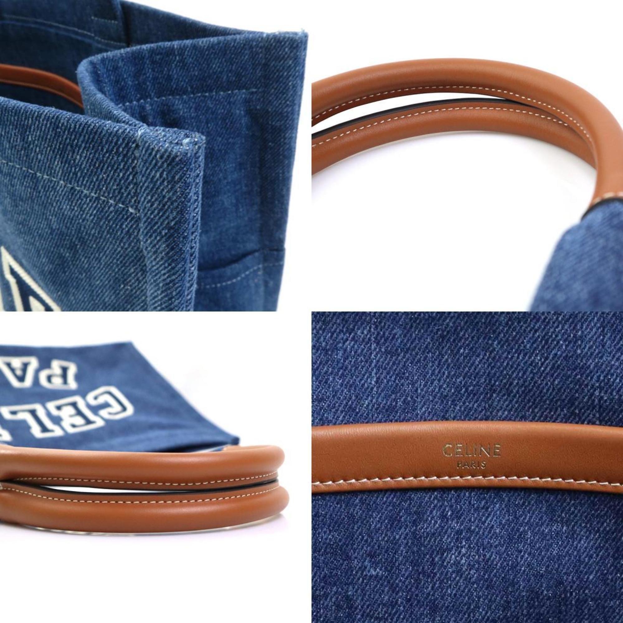Celine Blue Denim Leather Shoulder Bag