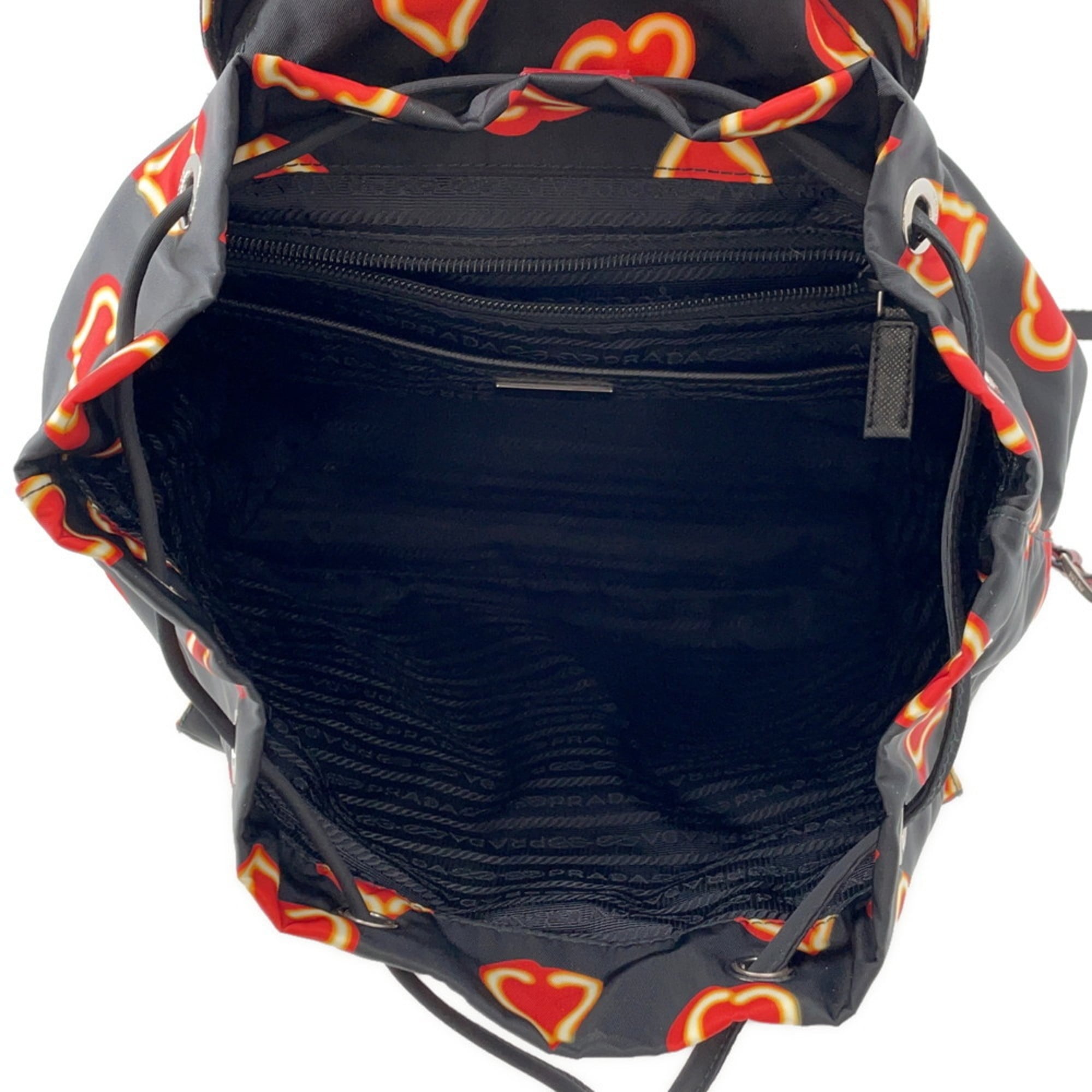 Prada Black Red Color Nylon Backpack