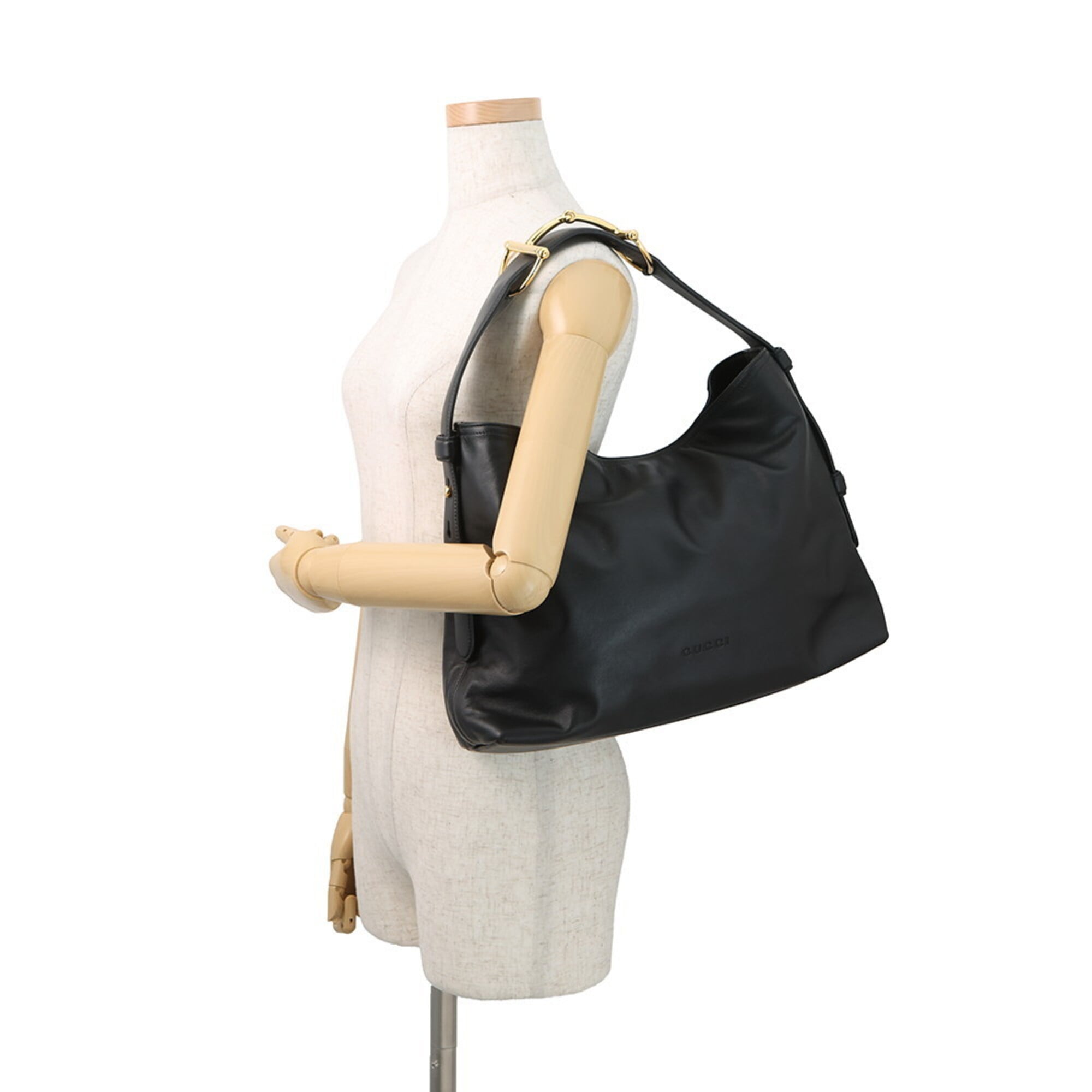 Gucci Black Leather Handbag Tote Bag (Pre-Owned)