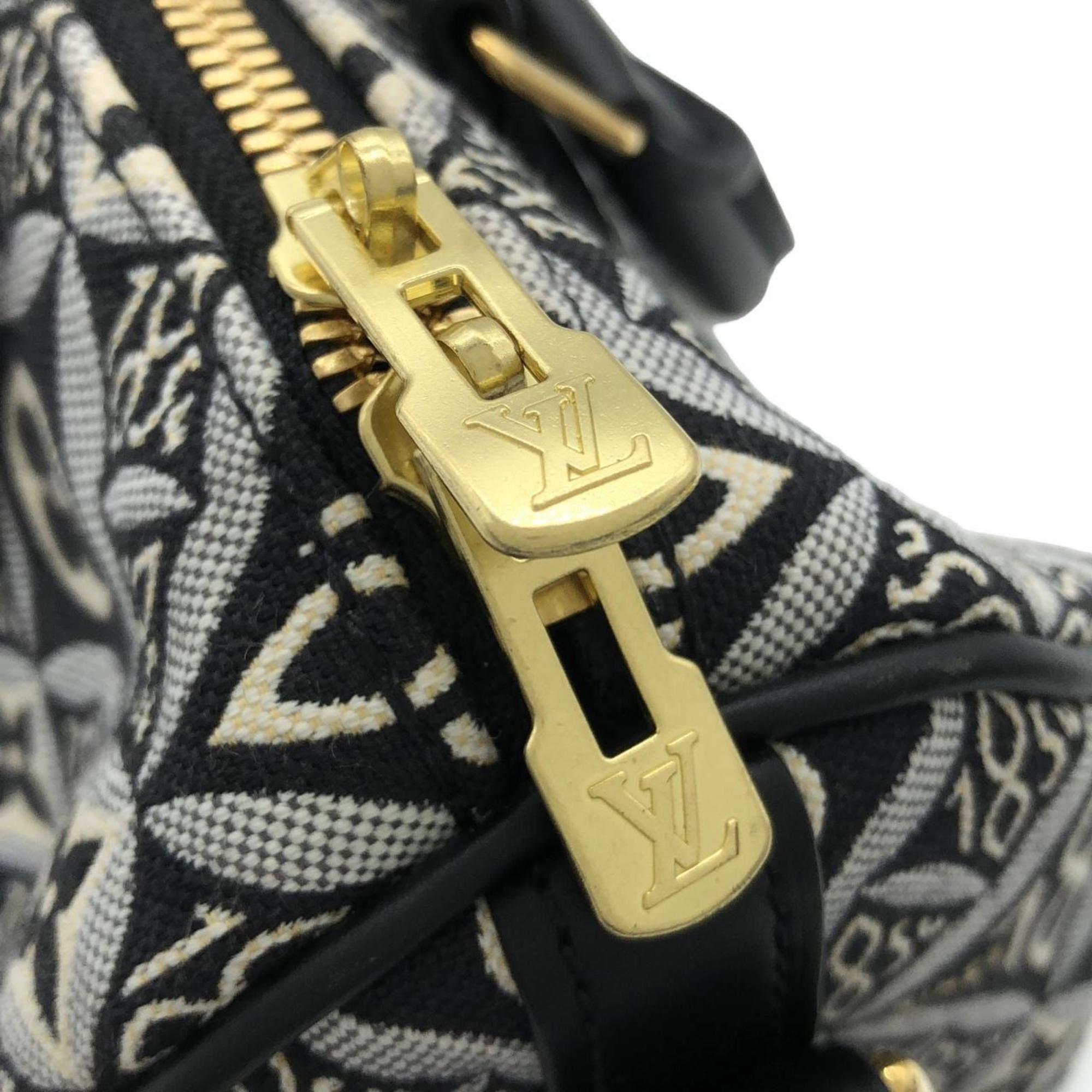 Louis Vuitton Black Jacquard Boston Bag