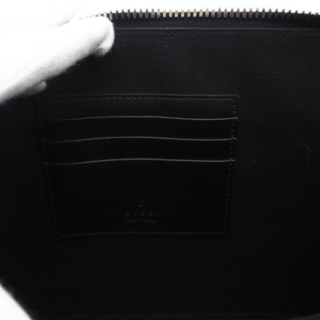 Gucci Gray Navy Red Color Gg Supreme Leather Shoulder Bag (Pre-Owned)