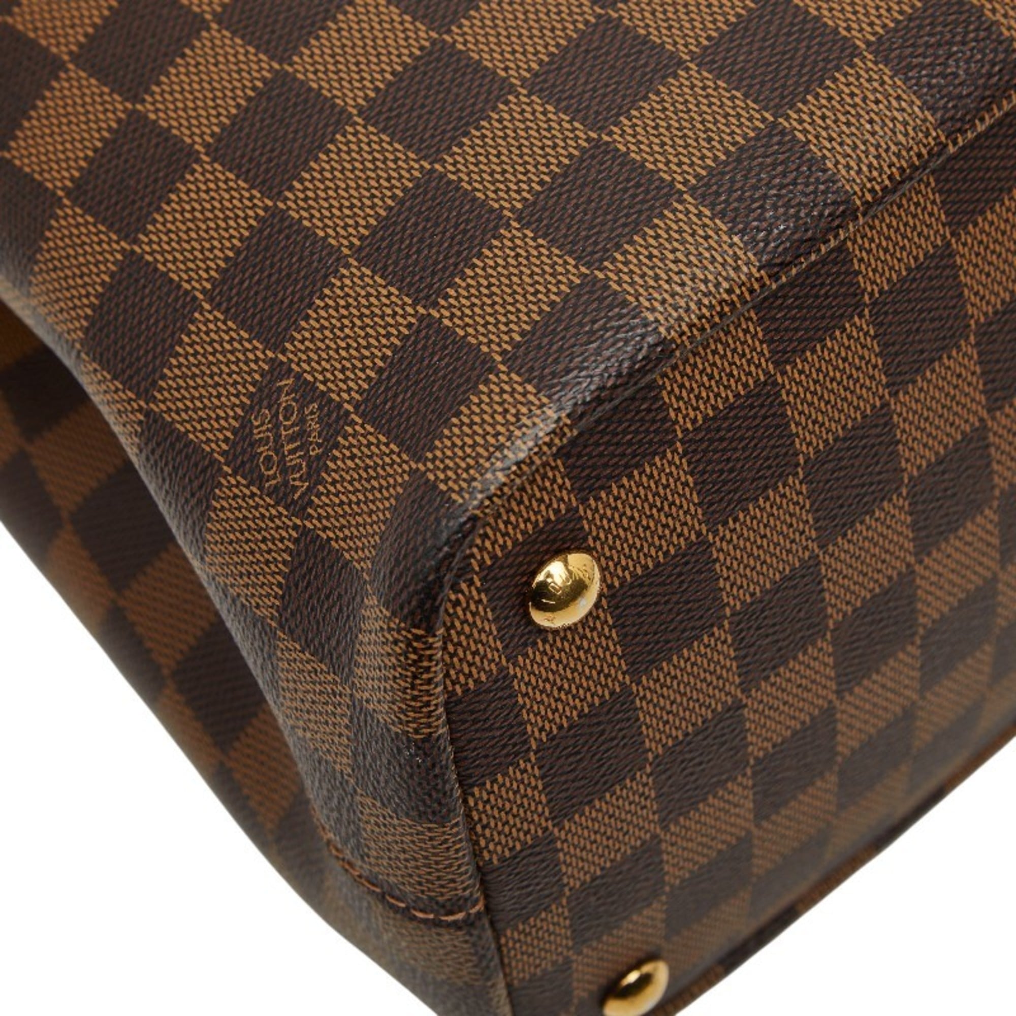 Louis Vuitton Brown Ebene Pvc Leather Shoulder Bag Tote Bag