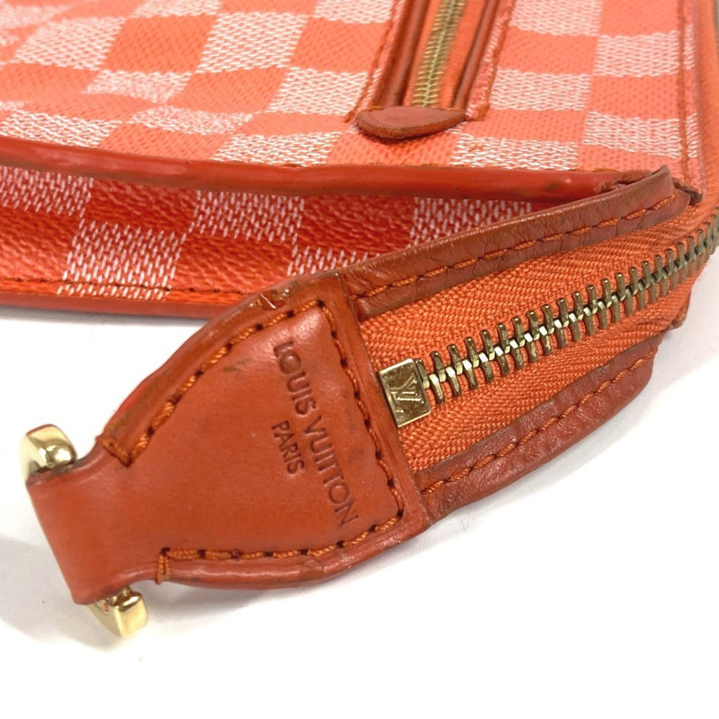 Louis Vuitton Damier Orange Pimont Damier Canvas Clutch Bag Pouch Shoulder Bag