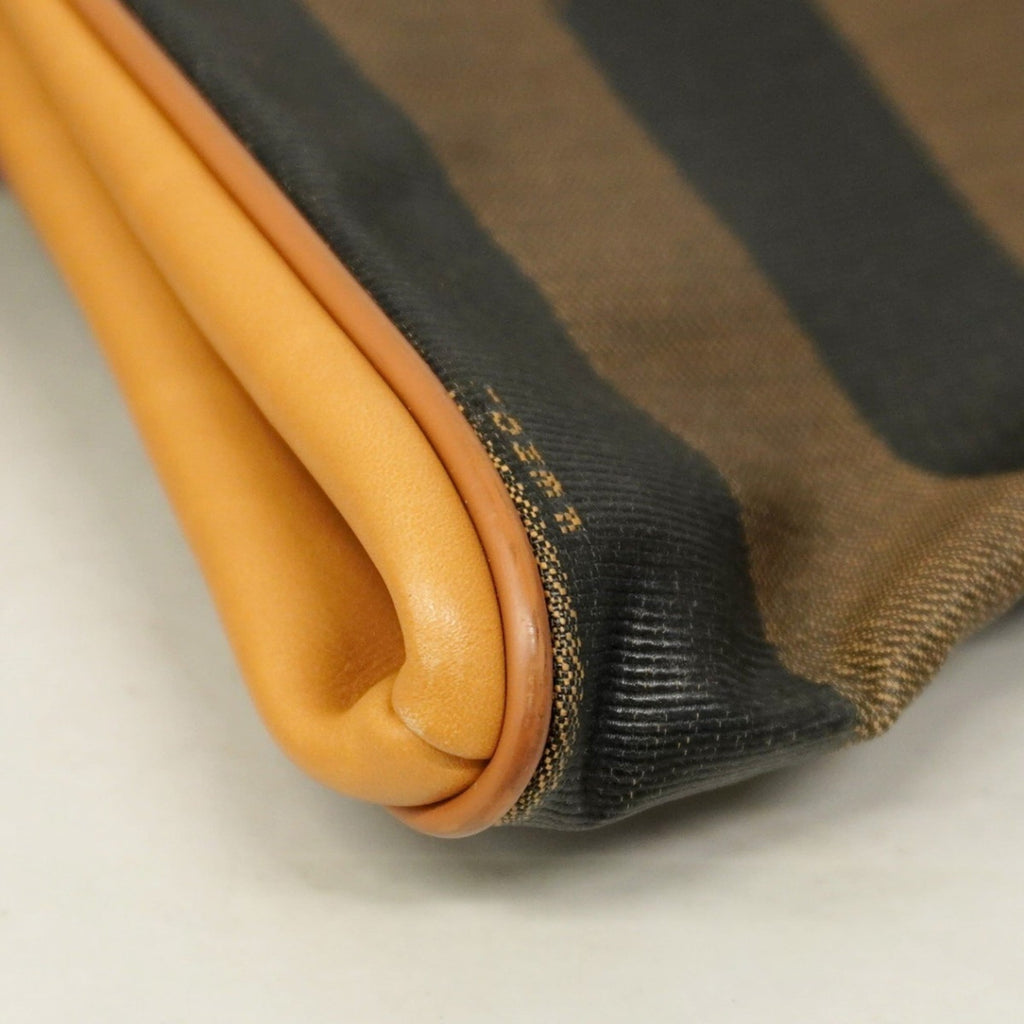 Fendi Beige Black Pvc Clutch Bag