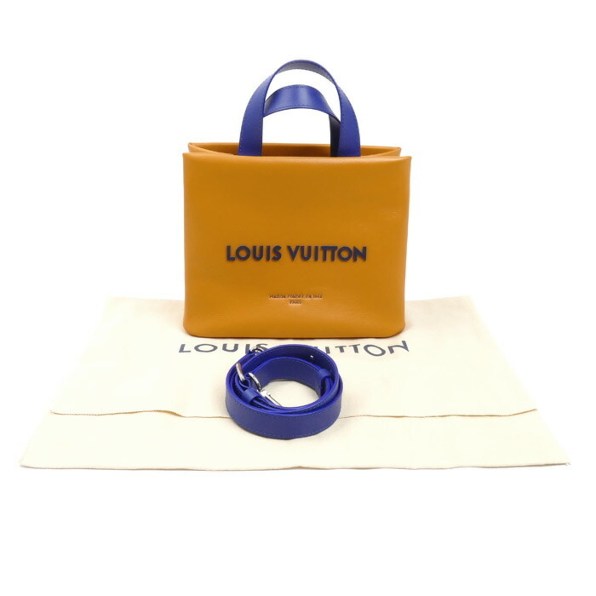 Louis Vuitton Blue Orange Leather Shoulder Bag