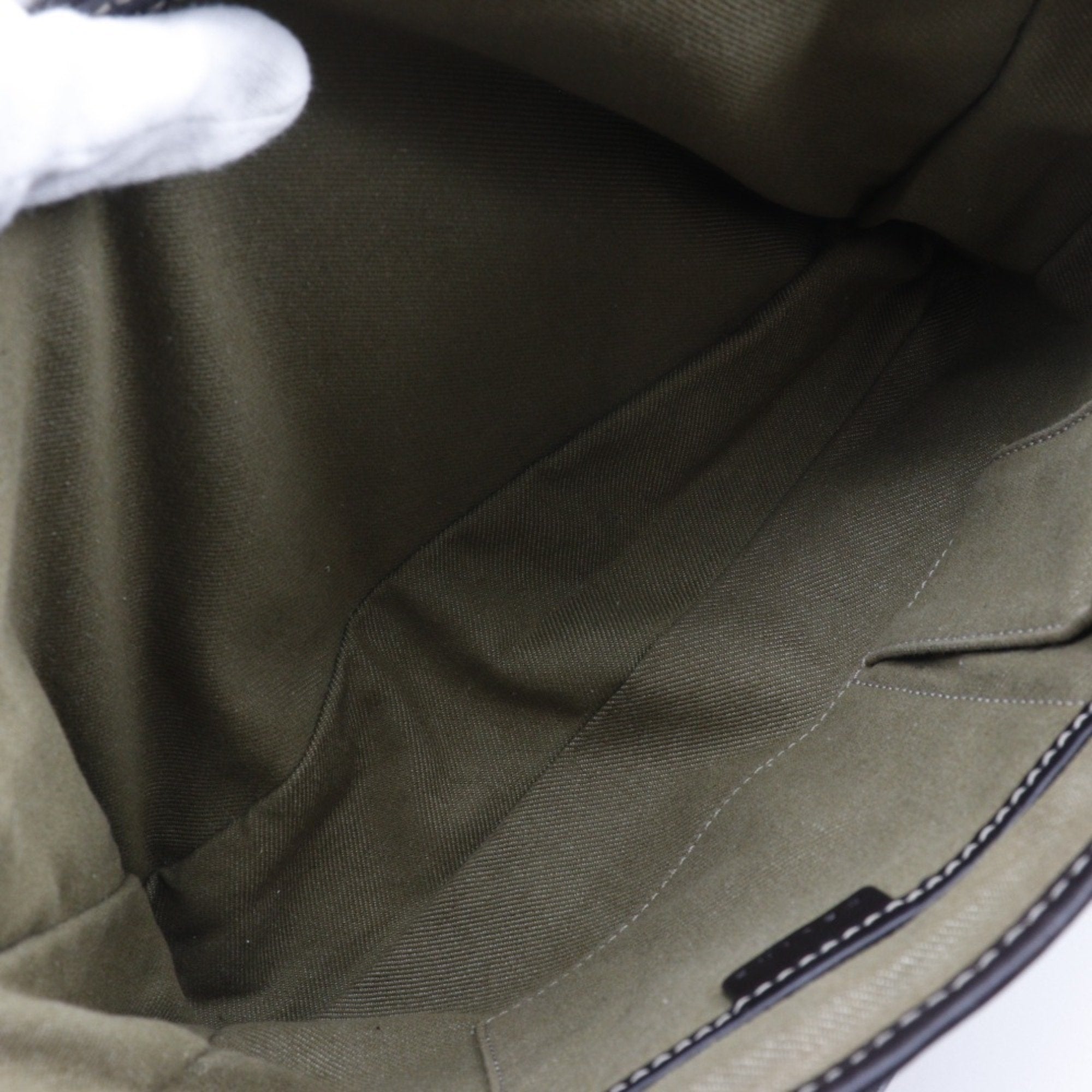 Celine Khaki Canvas Handbag