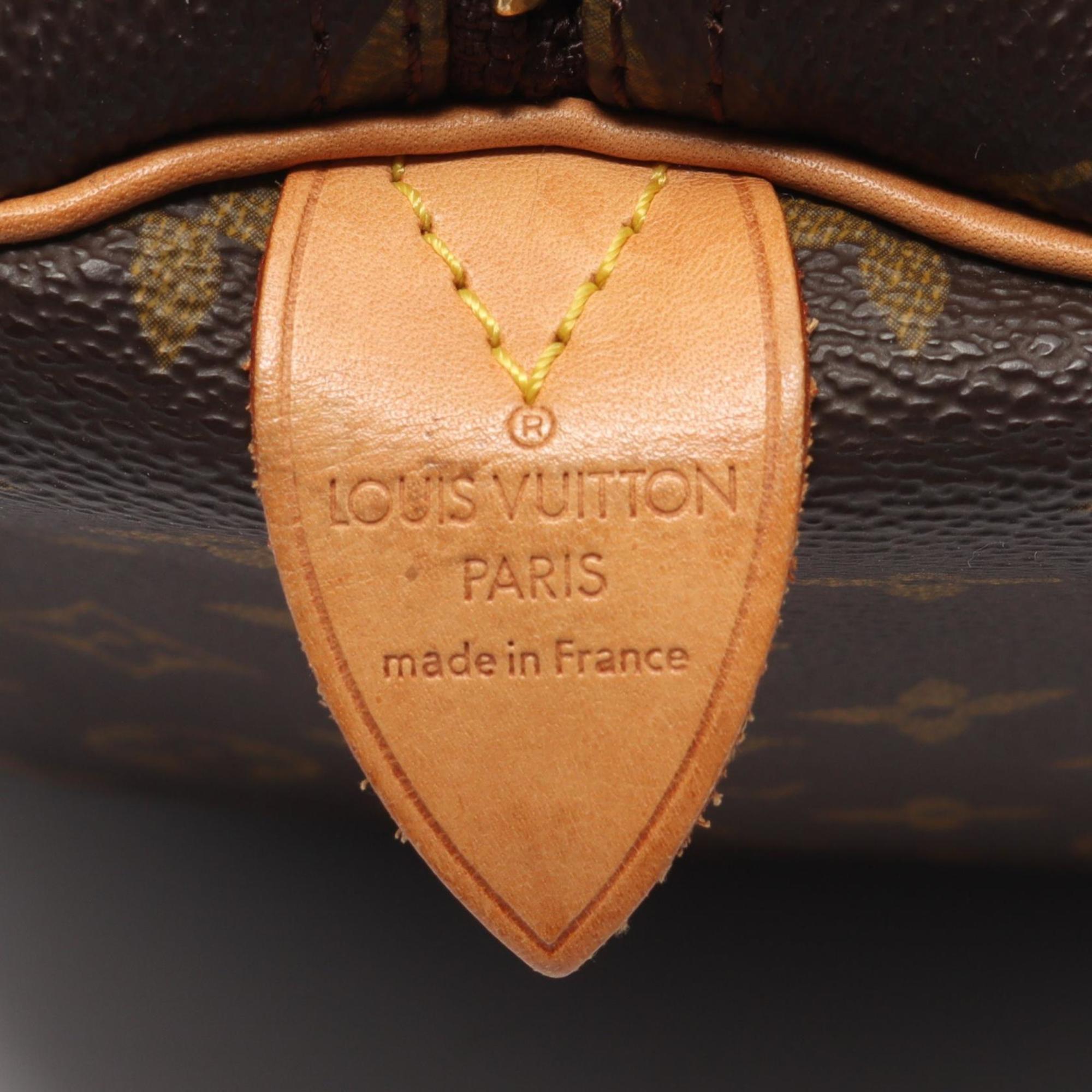 Louis Vuitton Brown Coated Canvas Leather Boston Bag Handbag
