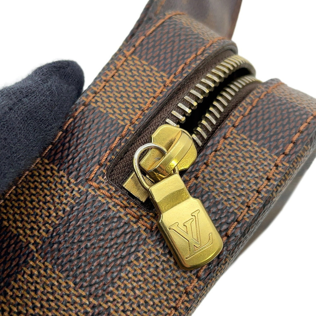 Louis Vuitton Damier Brown Damier Canvas Ebene Red Color Shoulder Bag Sling Bag