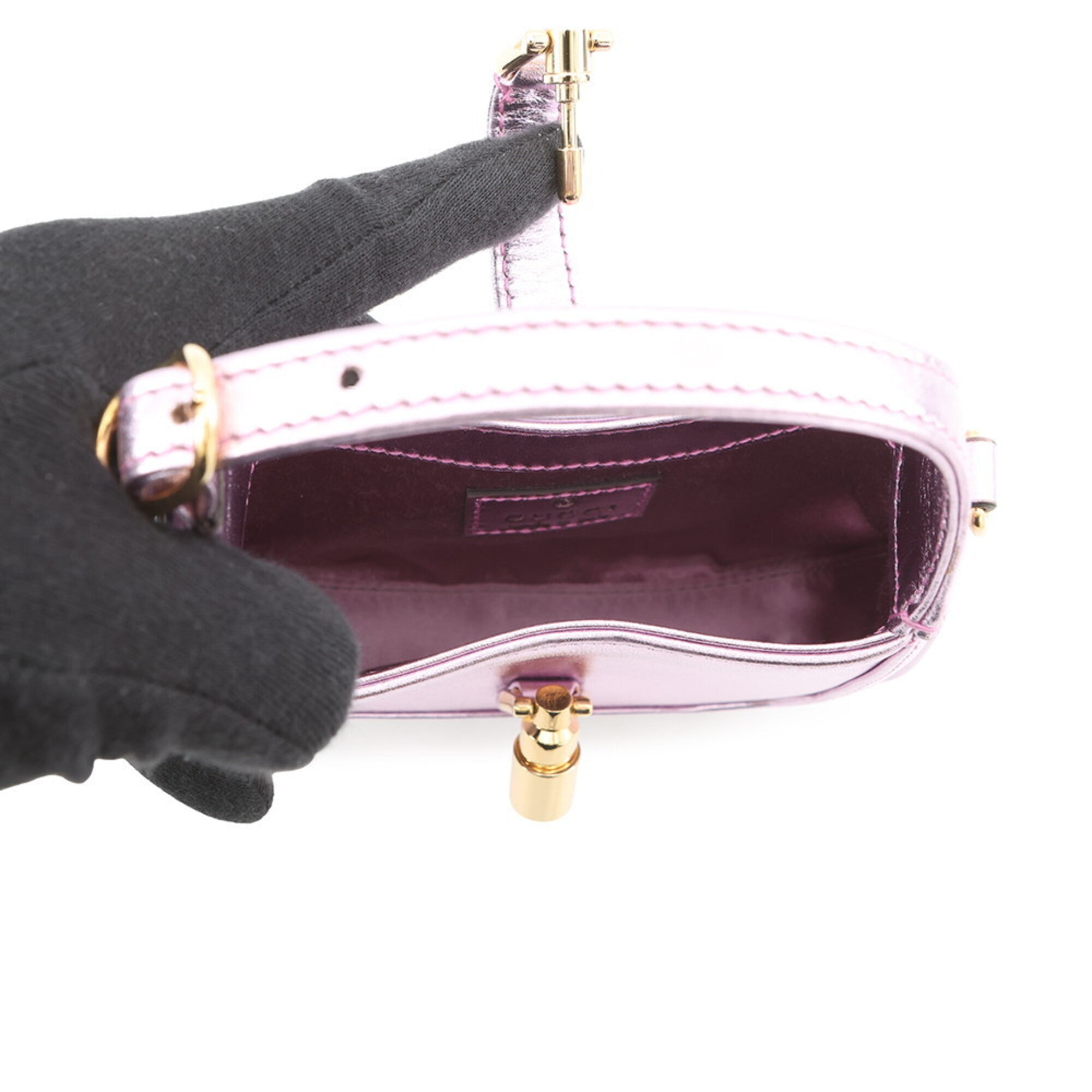 Gucci Metallic Pink Leather Handbag (Pre-Owned)