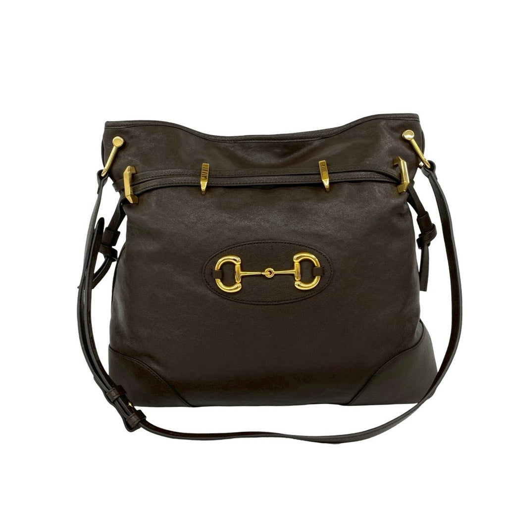 Gucci Brown Leather Shoulder Bag Sling Bag (Pre-Owned)