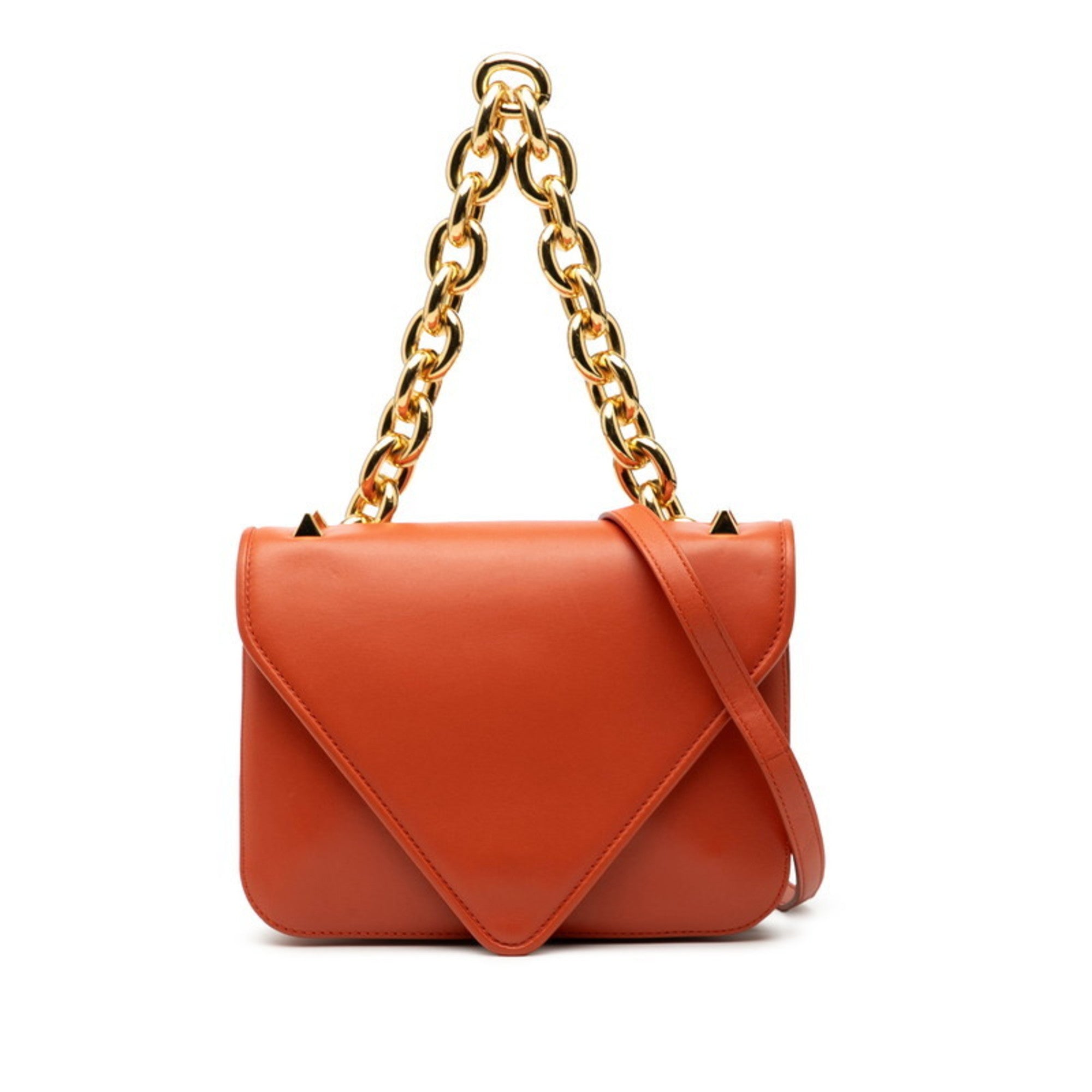 Bottega Veneta Orange Leather Handbag Shoulder Bag