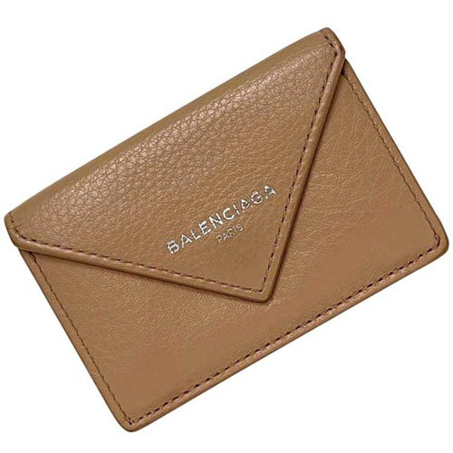 Balenciaga Beige Leather Wallet (Tri-Fold)