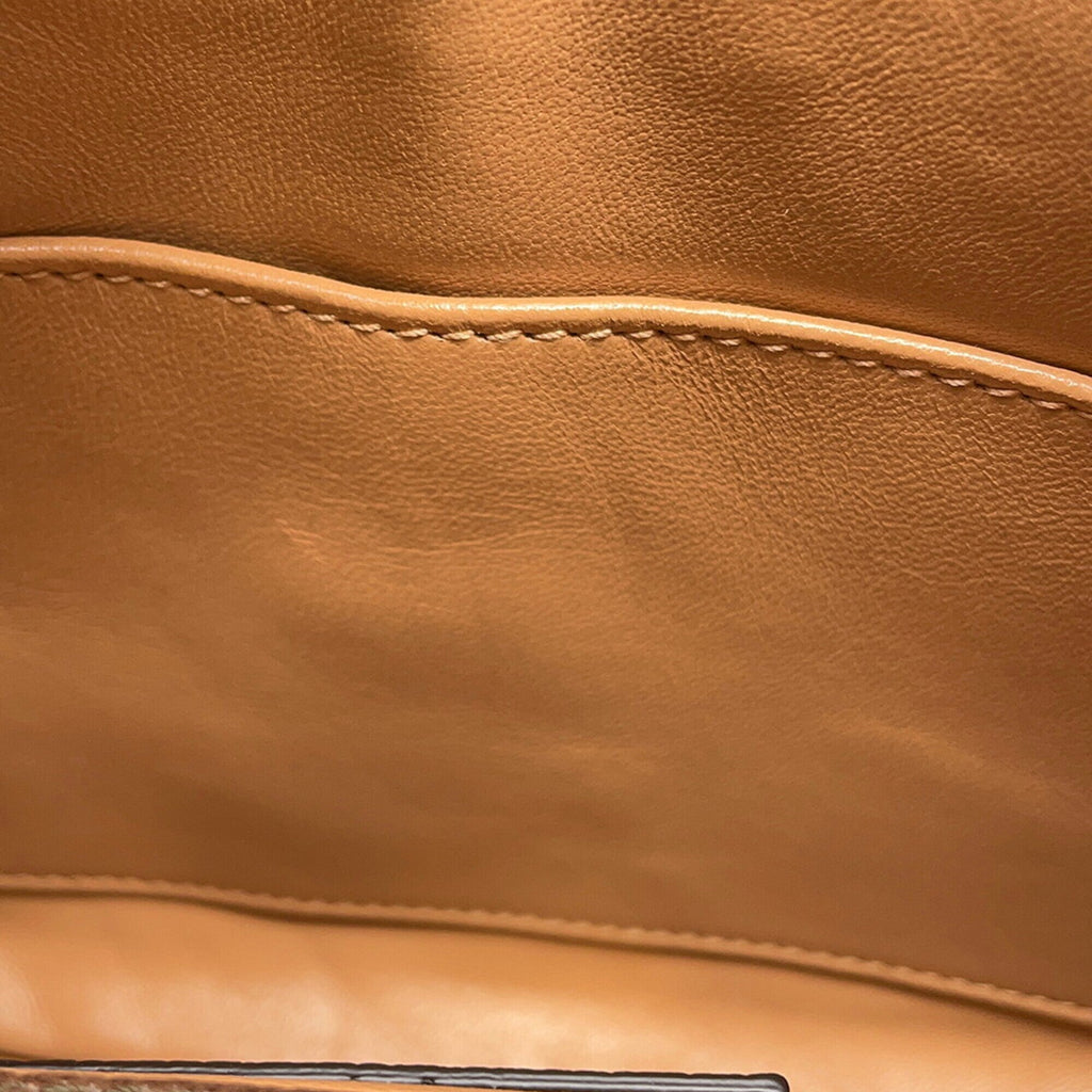 Gucci Brown Multi-Color Canvas Leather Handbag Shoulder Bag (Pre-Owned)