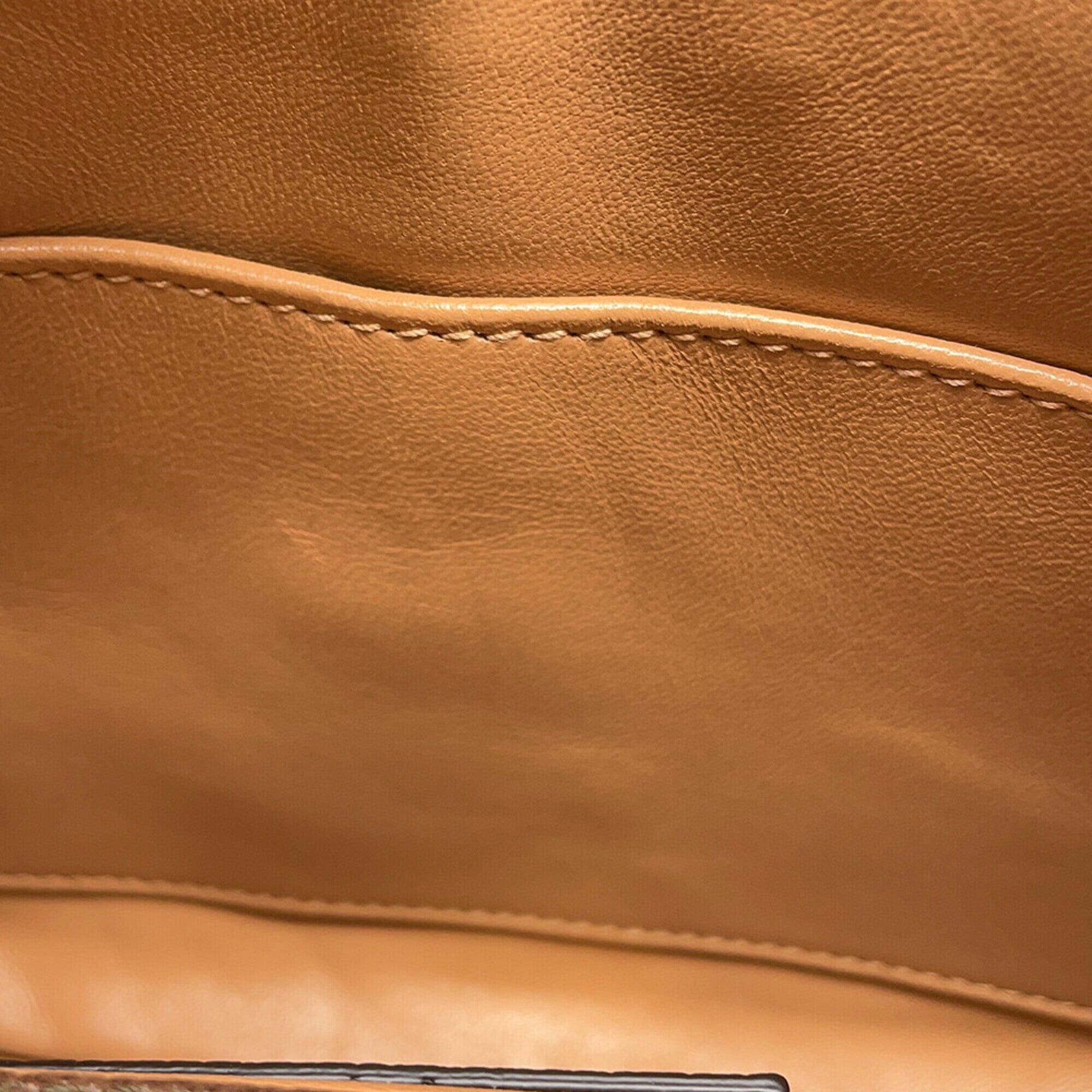 Gucci Brown Multi-Color Canvas Leather Handbag Shoulder Bag (Pre-Owned)