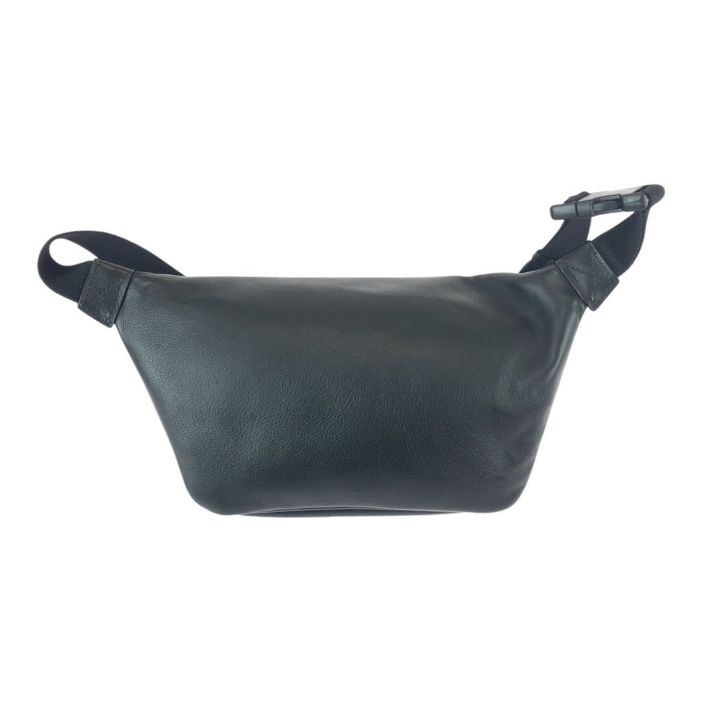 Balenciaga Black White Leather Fanny Pack Sling