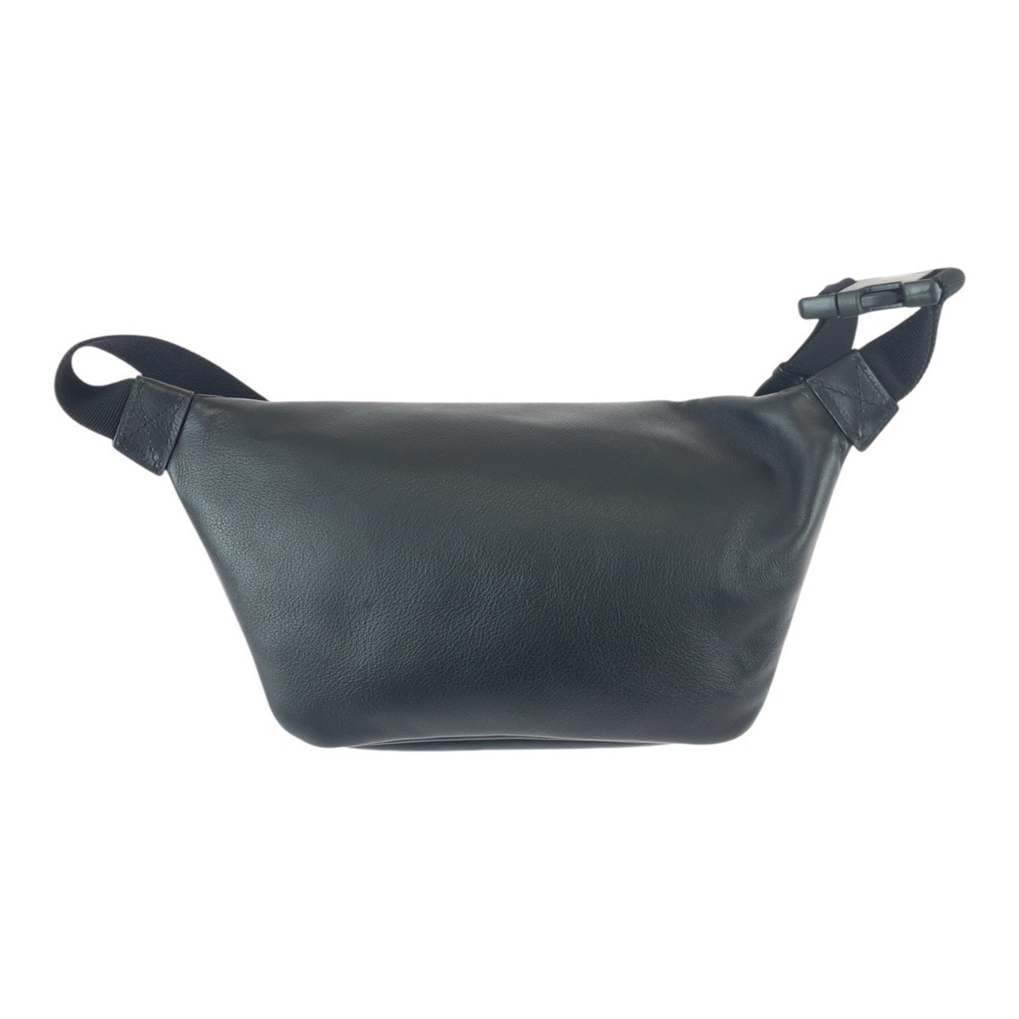 Balenciaga Black White Leather Fanny Pack Sling
