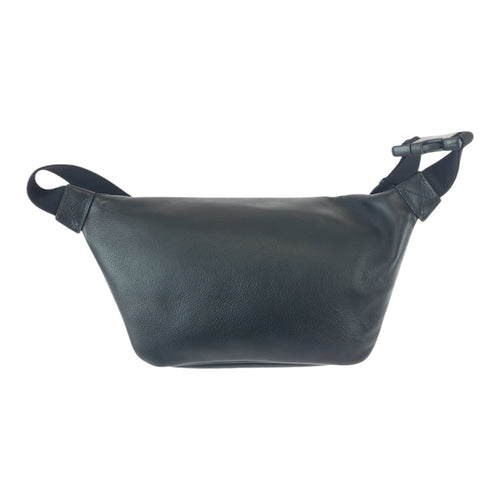 Balenciaga Black White Leather Fanny Pack Sling