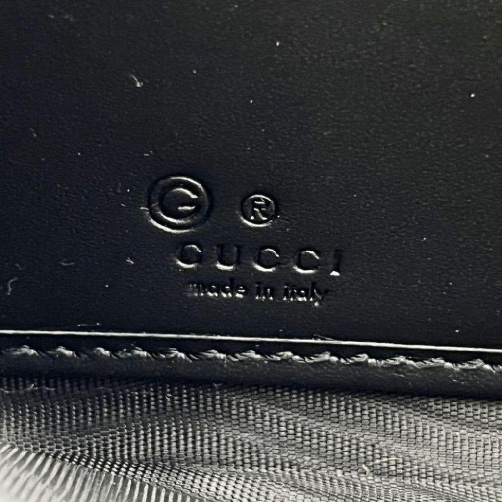 Gucci Beige Black Gg Supreme Leather Long Wallet (Bi-Fold) (Pre-Owned)