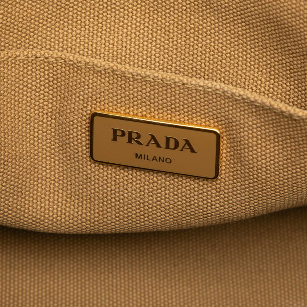 Prada Brown Canvas Shoulder Bag Tote Bag