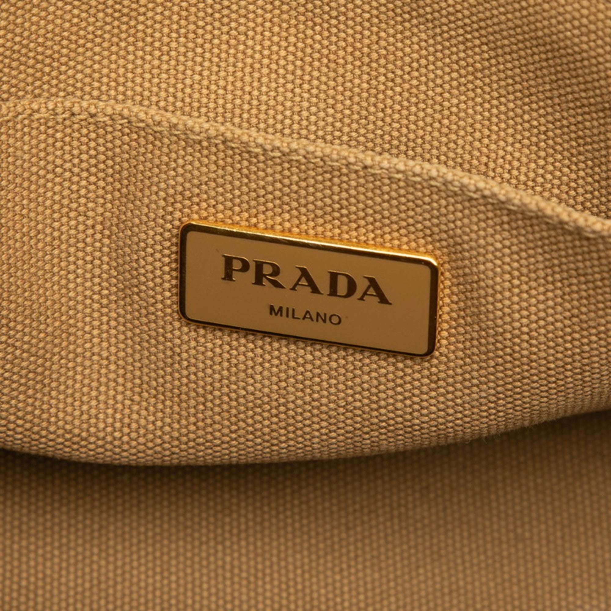 Prada Brown Canvas Shoulder Bag Tote Bag