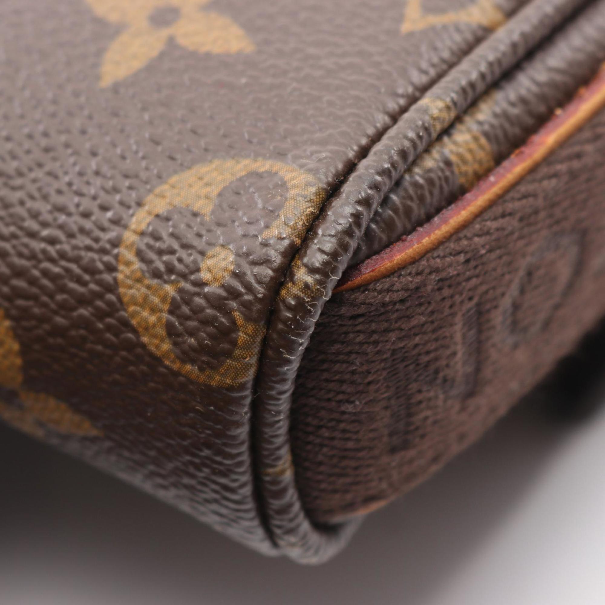 Louis Vuitton Monogram Brown Coated Canvas Leather Shoulder Bag