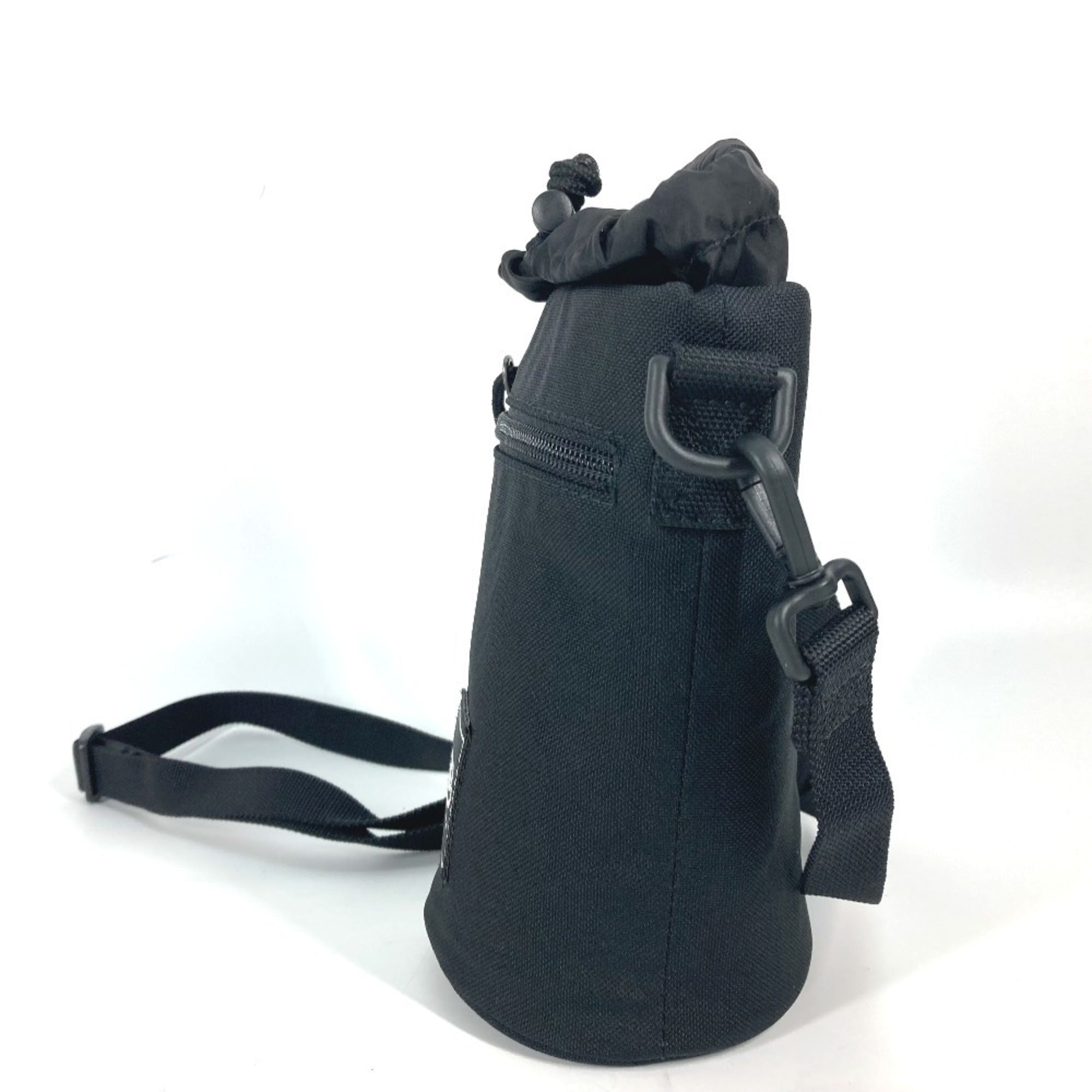 Balenciaga Black White Nylon Leather Pochette Shoulder