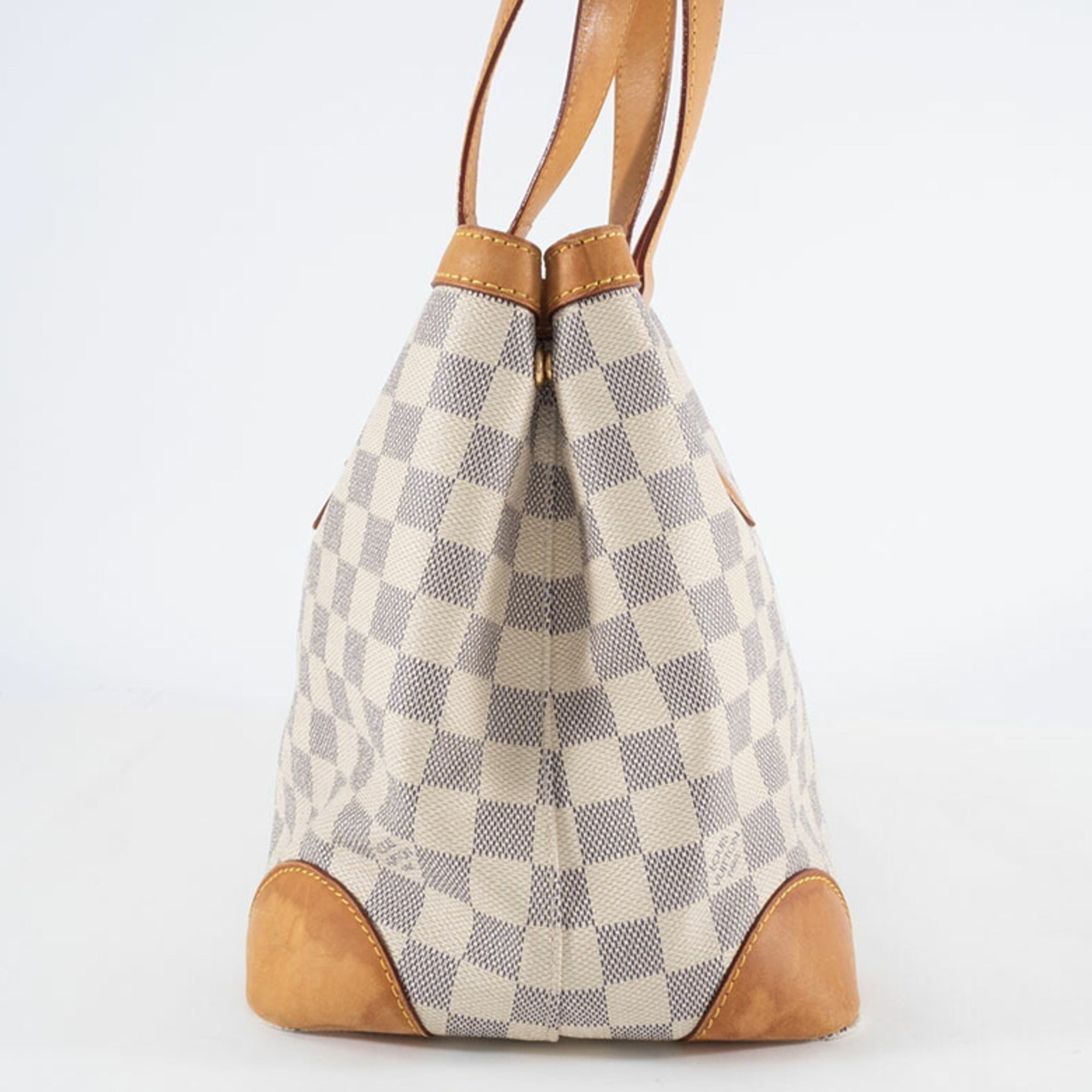 Louis Vuitton Beige Ivory White Canvas Damier Azur Handbag