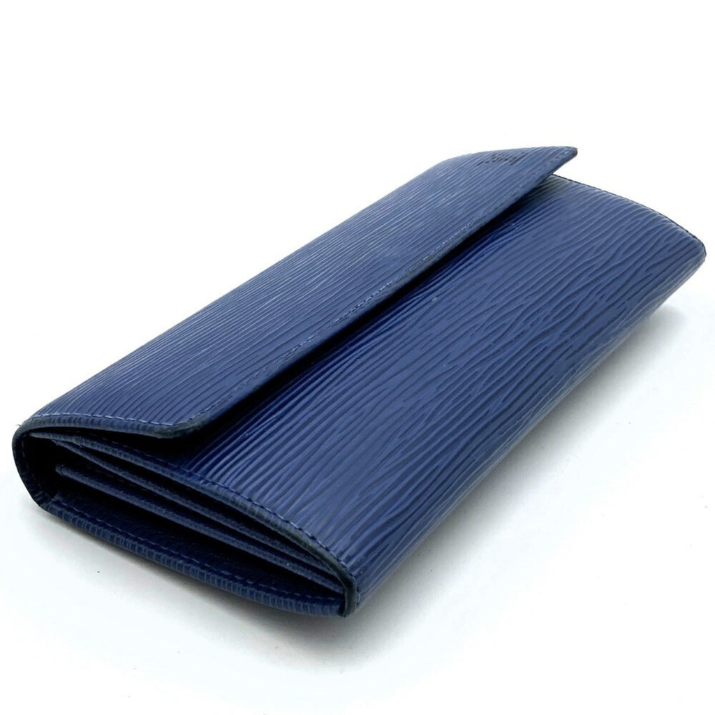 Louis Vuitton Navy Epi Leather Long Wallet (Tri-Fold)