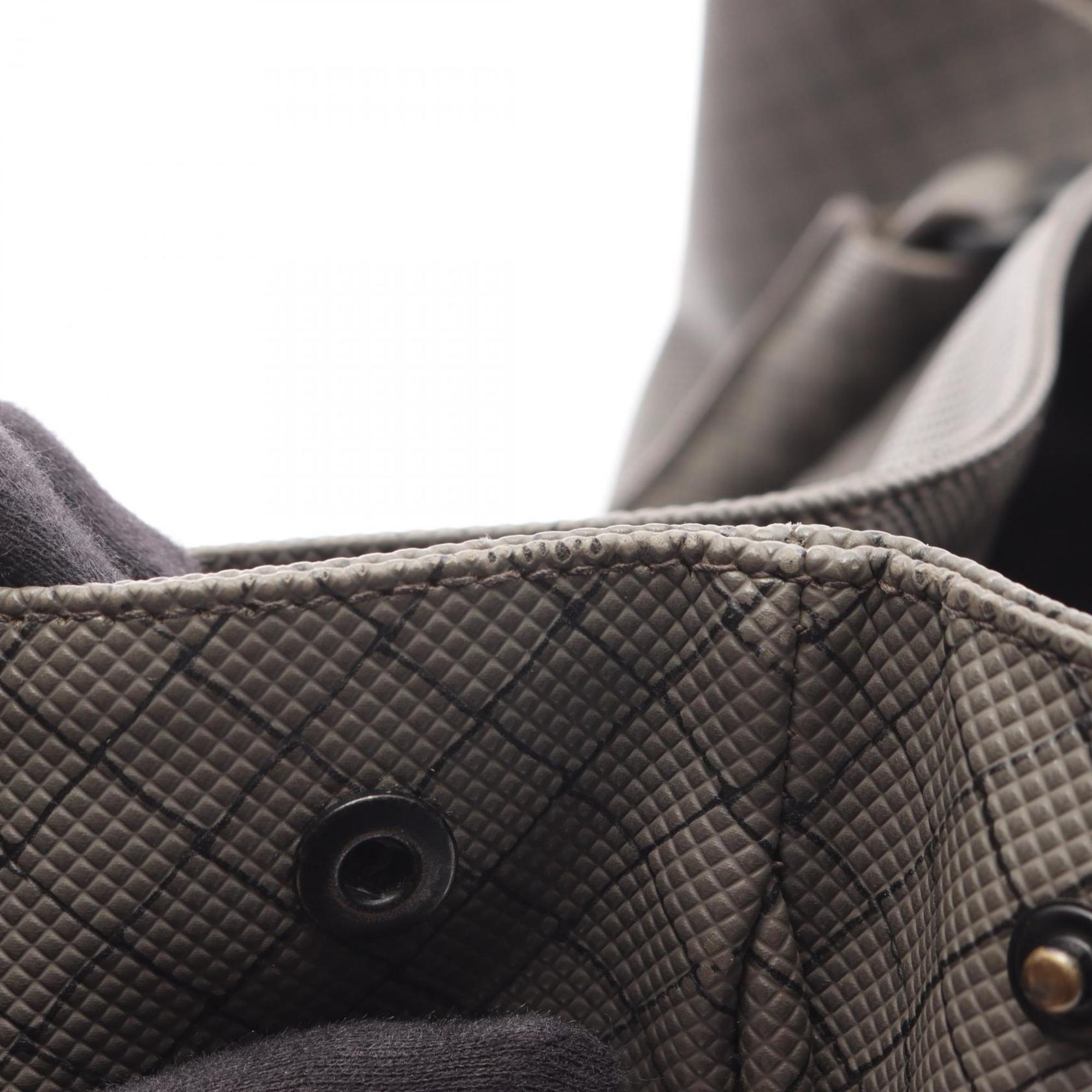 Bottega Veneta Gray Coated Canvas Leather Tote Bag