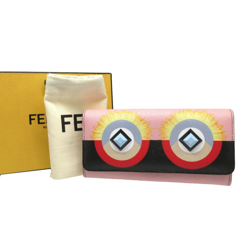 Fendi Pink Leather Long Wallet (Bi-Fold)