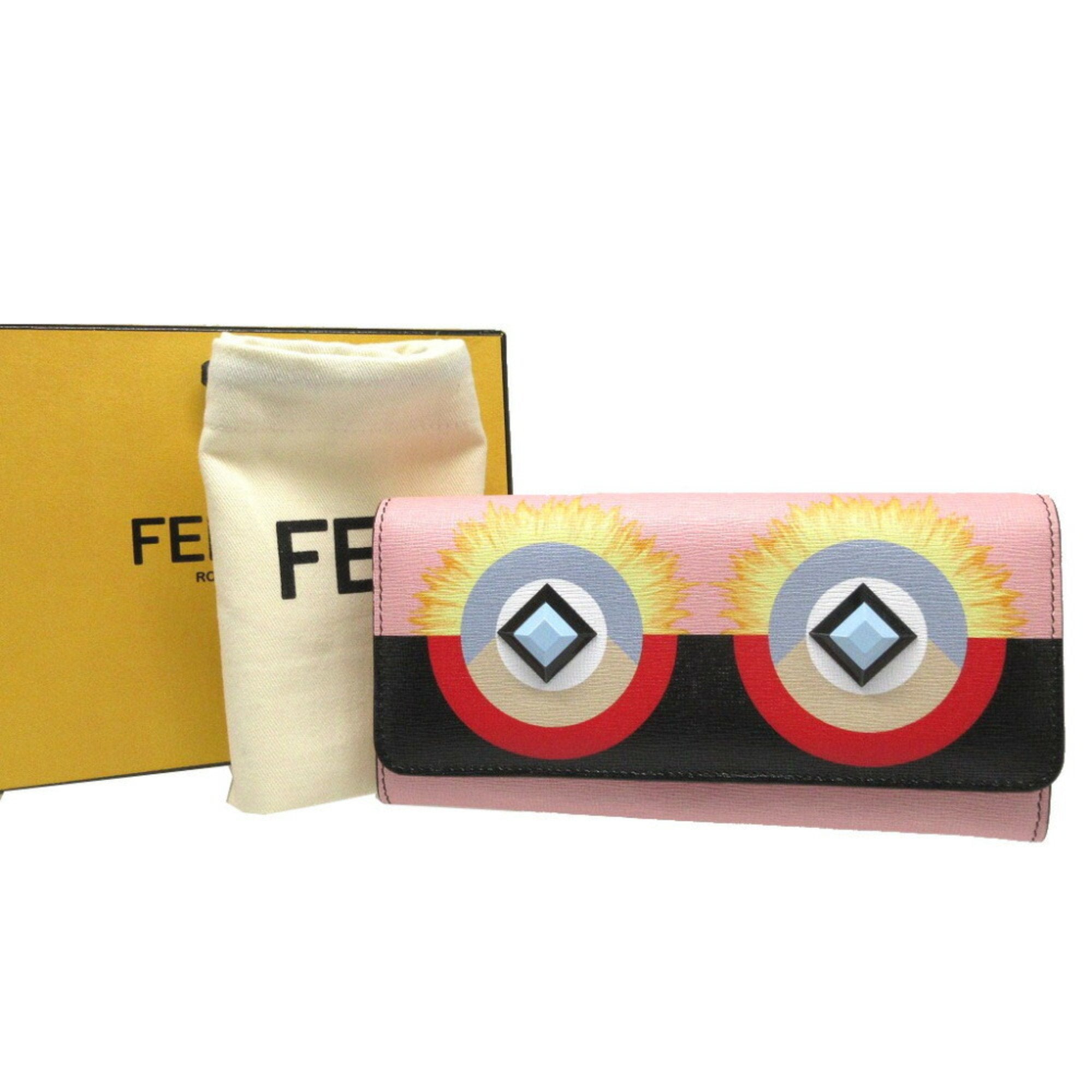 Fendi Pink Leather Long Wallet (Bi-Fold)