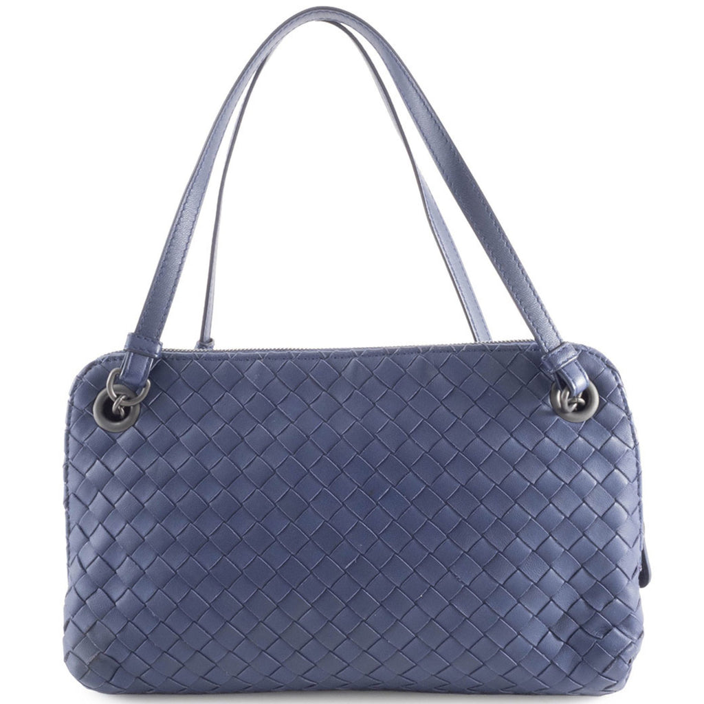 Bottega Veneta Navy Leather Shoulder Bag