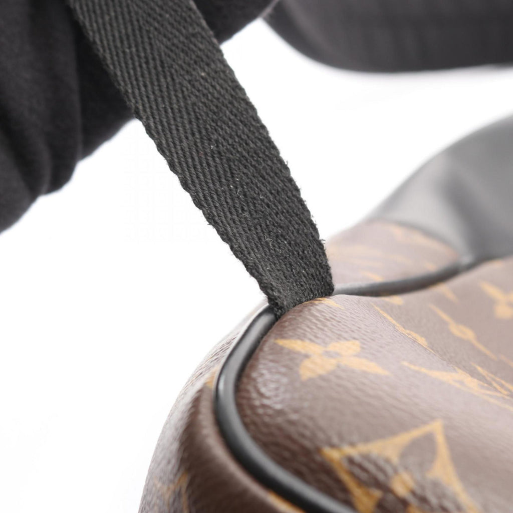Louis Vuitton Black Brown Coated Canvas Leather Backpack