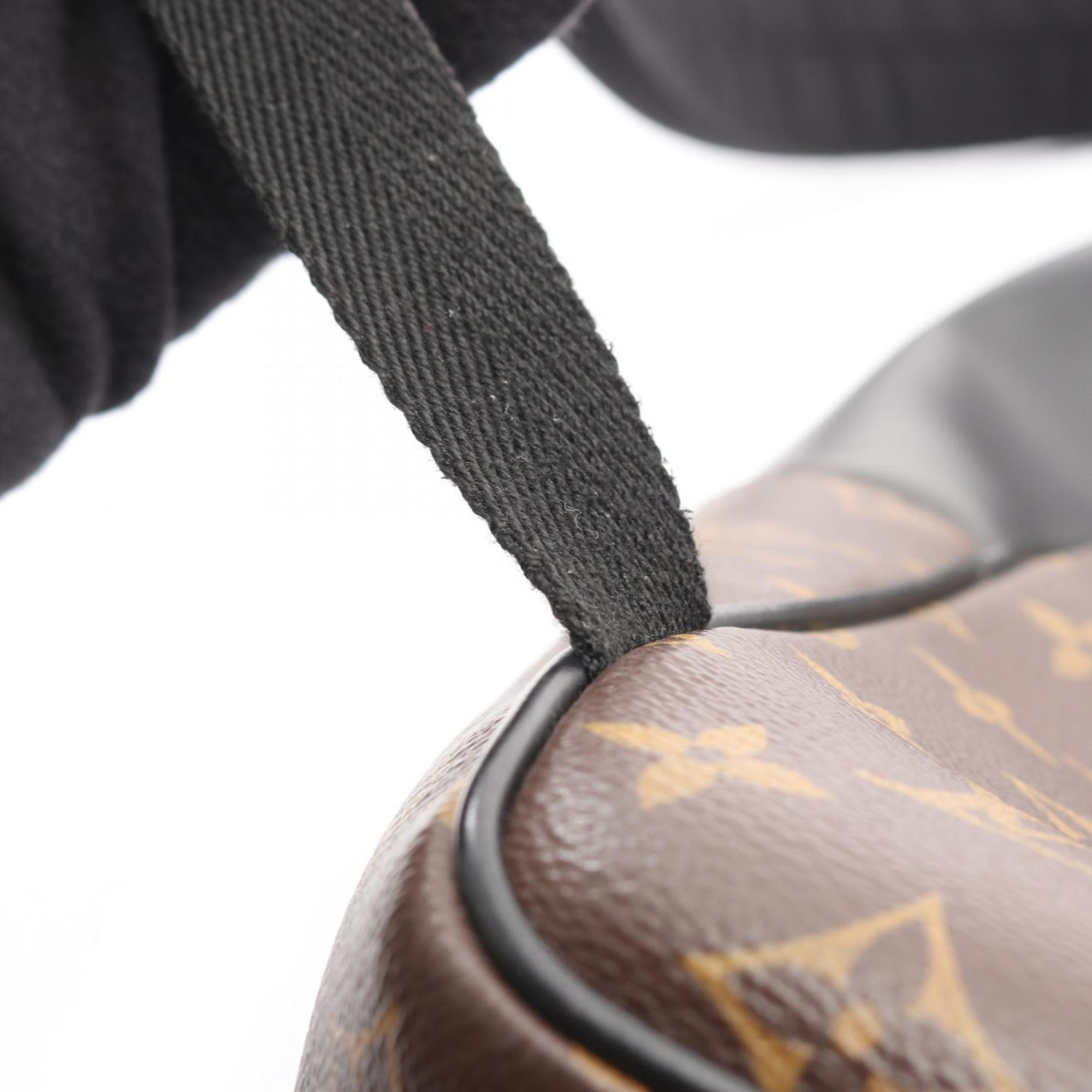 Louis Vuitton Black Brown Coated Canvas Leather Backpack