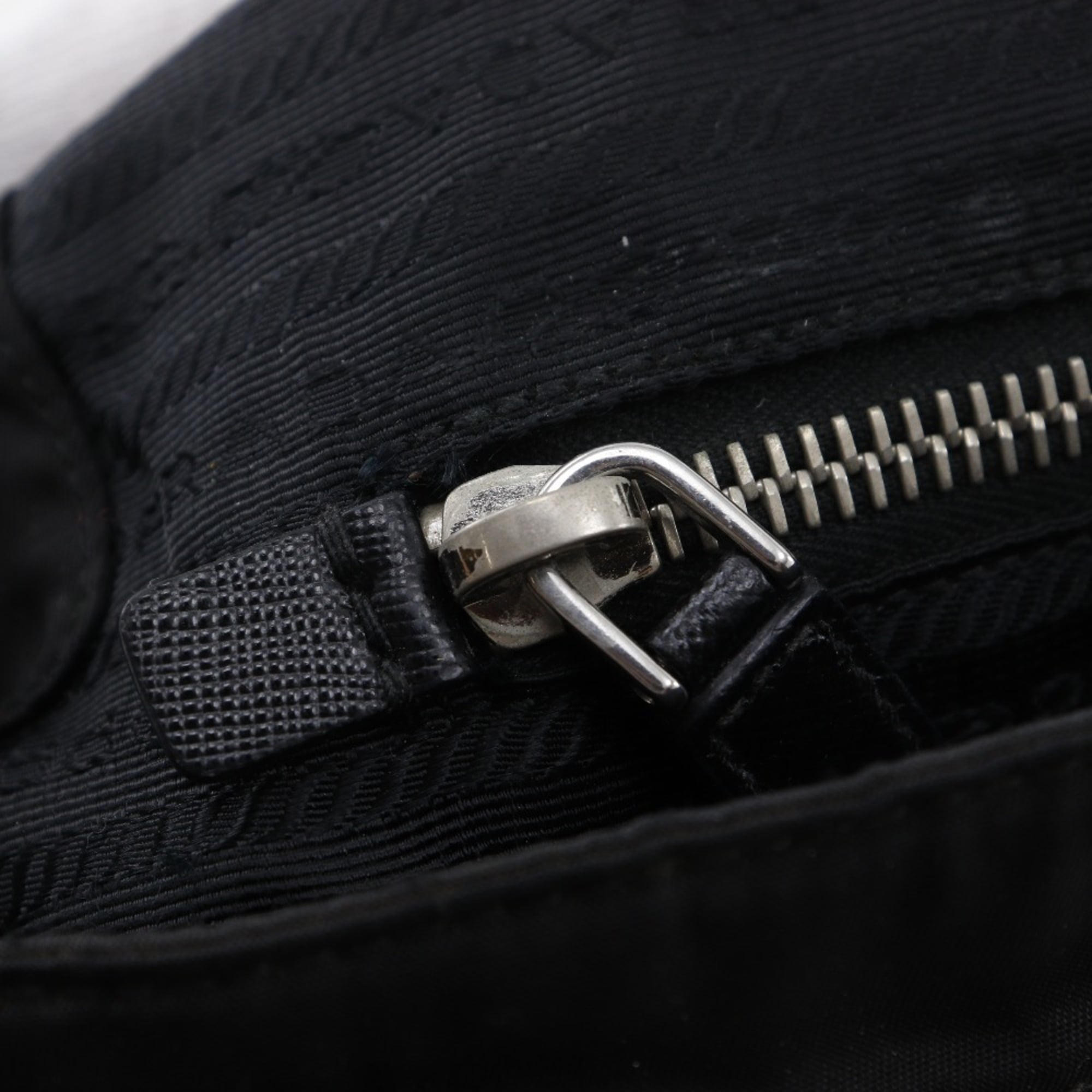 Prada Black Nero Nylon Leather Tote Bag