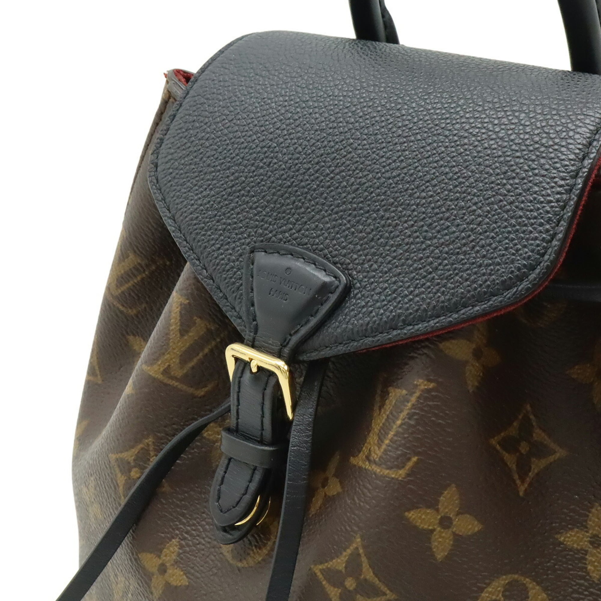 Louis Vuitton Monogram Black Brown Monogram Backpack Shoulder Bag