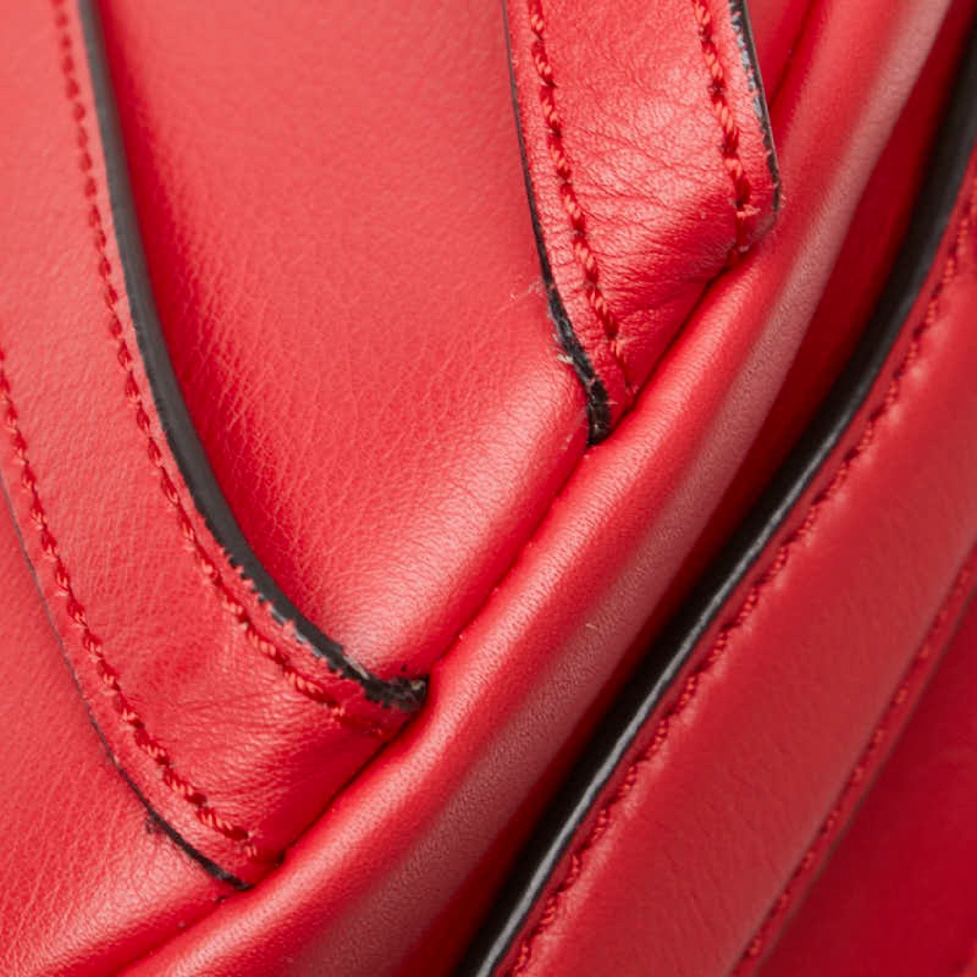 Fendi Red Color Leather Backpack