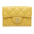 Chanel Yellow Grained Calfskin Wallet (Tri-Fold)