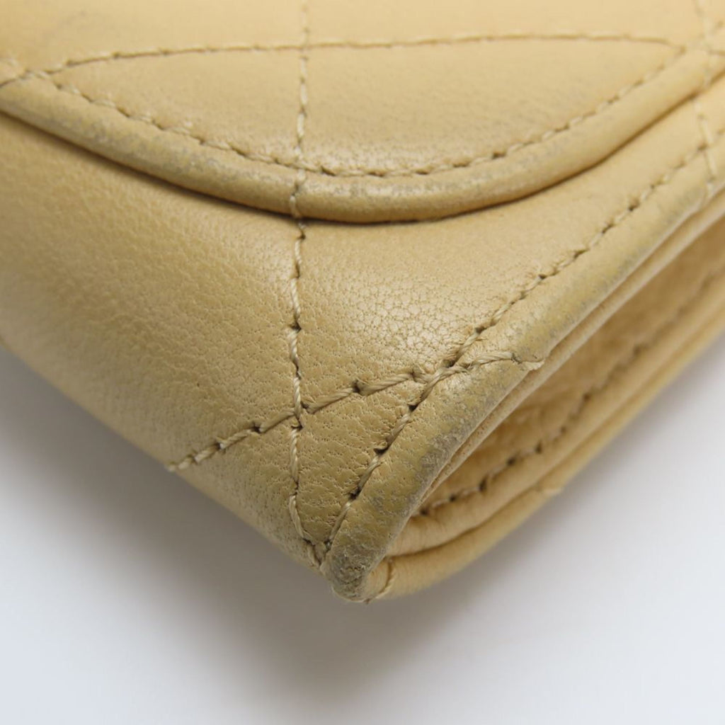 Chanel Beige Leather Coin Purse/Coin Case