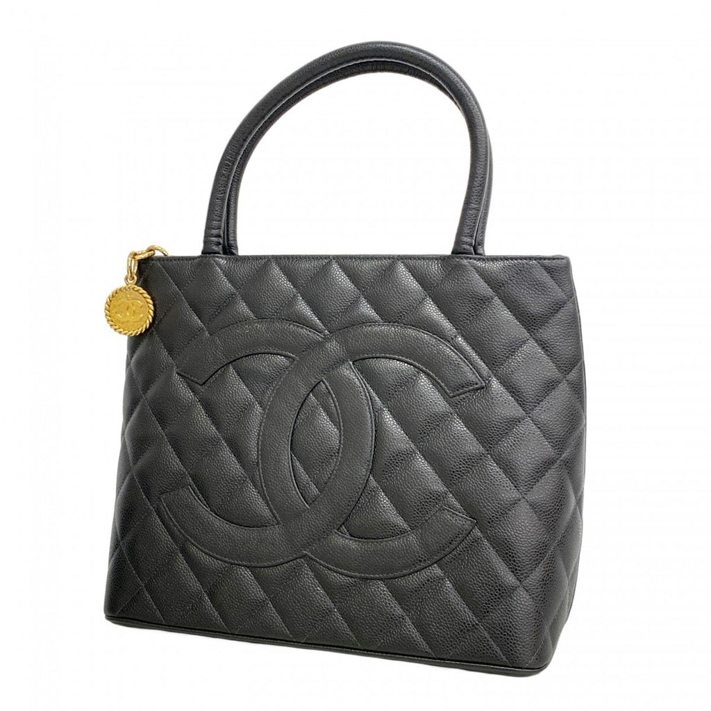 Chanel Black Grained Calfskin Tote Bag