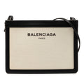 Balenciaga Black Ivory Canvas Leather Shoulder