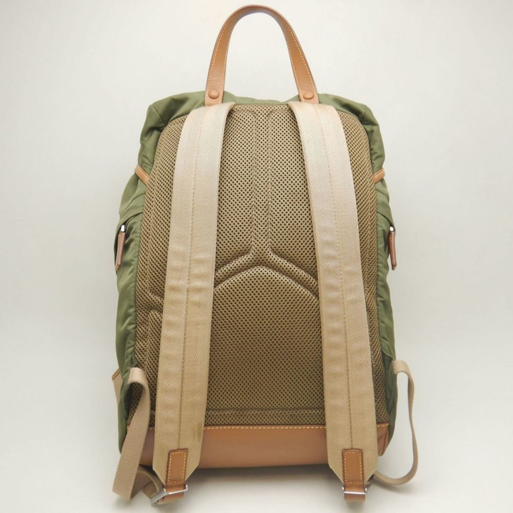 Prada Khaki Nylon Leather Backpack