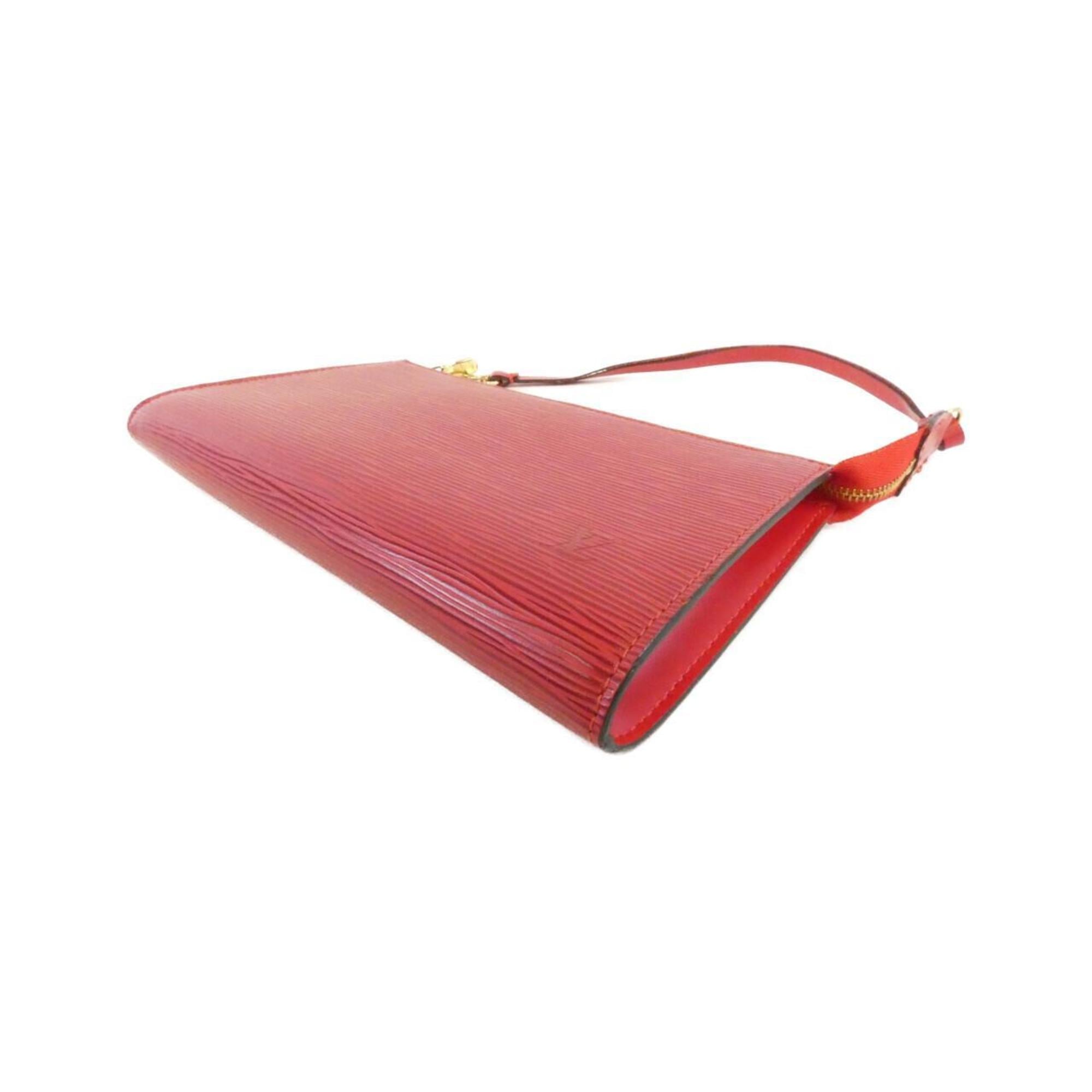 Louis Vuitton Red Color Leather Pochette Pouch