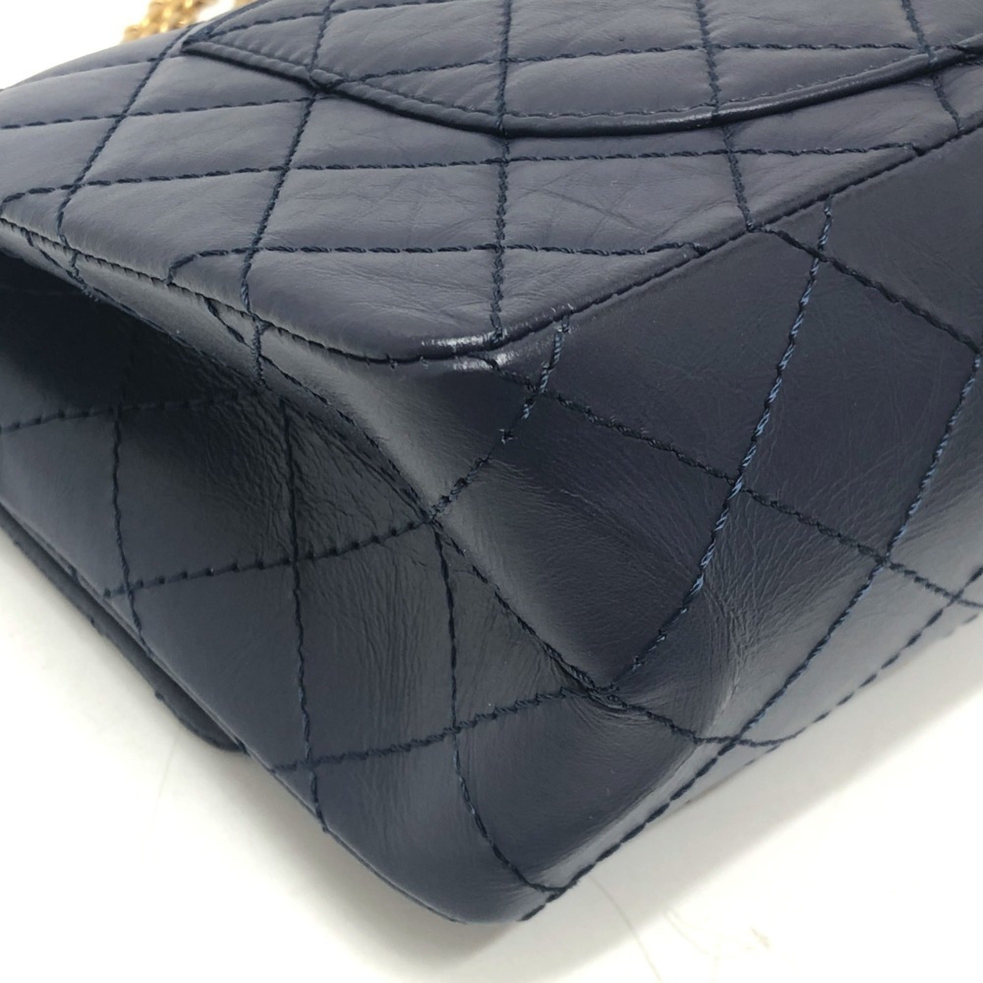 Chanel Navy Leather Shoulder Bag