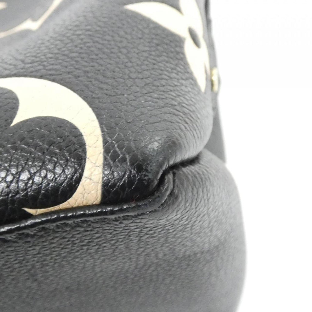 Louis Vuitton Beige Black Leather Handbag
