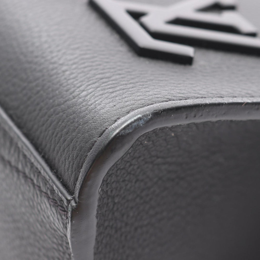 Louis Vuitton Black Leather Tote Bag